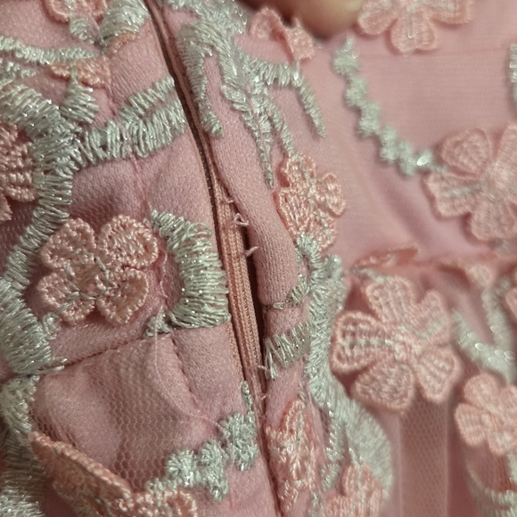 Arula Pink Floral Lace Maxi Dress Size O (SEE Condition) - Picture 12 of 12